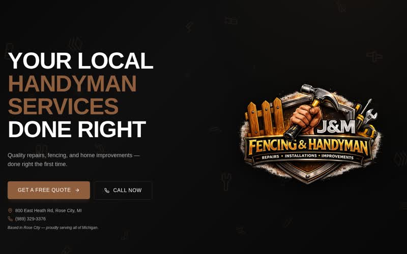 J&M Handyman Services website preview