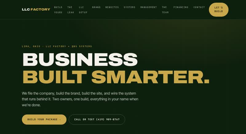 LLC Factory website preview