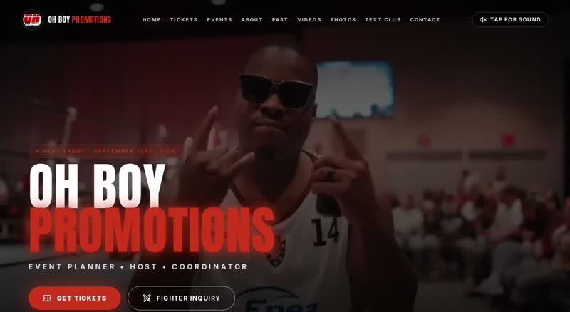 Oh Boy Promotions website preview